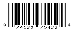 UPC barcode number 074130754324