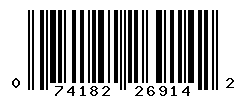 UPC barcode number 074182269142