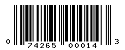 UPC barcode number 074265000143