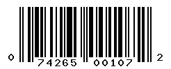 UPC 074265001072 barcode image