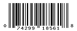 UPC barcode number 074299185618