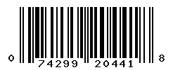 UPC barcode number 074299204418