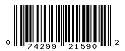 UPC barcode number 074299215902