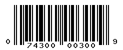UPC barcode number 074300003009