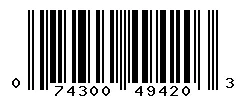 UPC 074300494203 barcode image