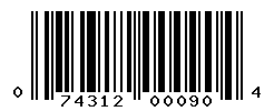 UPC barcode number 074312000904