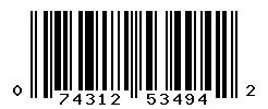UPC barcode number 074312534942