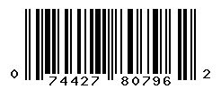 UPC barcode number 074427807962