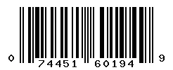 UPC barcode 074451601949