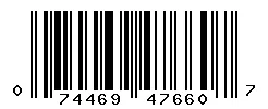 UPC 074469476607 barcode image