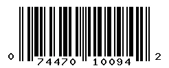 UPC barcode 074470100942