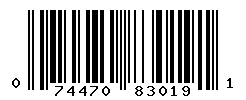 UPC barcode number 074470830191