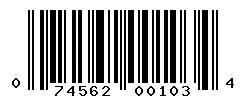 UPC barcode 074562001034
