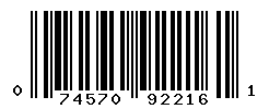 UPC barcode number 074570922161