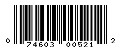 UPC barcode number 074603005212