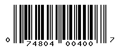 UPC barcode 074804004007