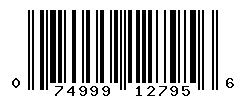 UPC barcode number 074999127956