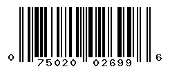 UPC barcode number 075020026996