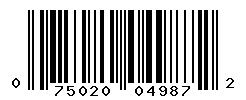 UPC barcode number 075020049872