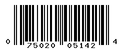 UPC barcode number 075020051424