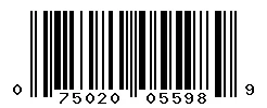 UPC 075020055989 barcode image