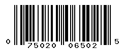 UPC barcode number 075020065025