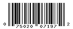 UPC barcode number 075020071972