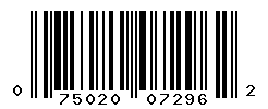 UPC barcode number 075020072962