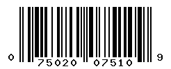 UPC barcode number 075020075109