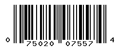 UPC barcode number 075020075574