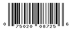 UPC barcode number 075020087256