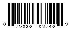 UPC barcode number 075020087409