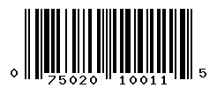 UPC barcode number 075020100115