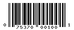 upc 075370001001 barcode image