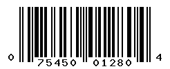 UPC barcode number 075450012804