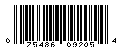 UPC barcode number 075486092054