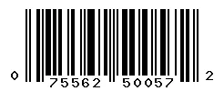 UPC 075562500572 barcode image