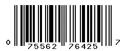 UPC 075562764257 barcode image