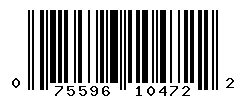 UPC barcode number 075596104722