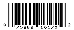 UPC barcode number 075669101702