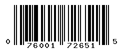 UPC barcode number 076001726515