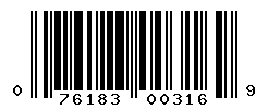 UPC barcode number 076183003169