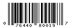 UPC barcode number 076440800197