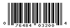UPC 076484032004 barcode image
