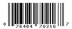 UPC 076484702167 barcode image