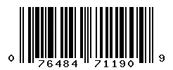 UPC 076484711909 barcode image