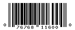 UPC barcode number 076768116000