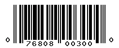 UPC 076808003000 barcode image