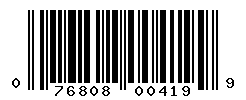 UPC barcode number 076808004199