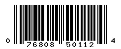 UPC 076808501124 barcode image